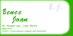 bence joan business card